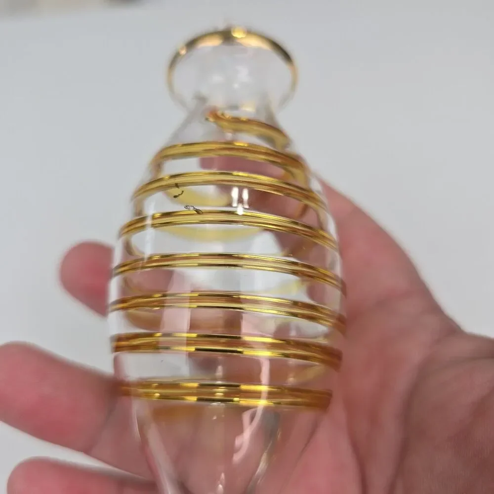 Gold Swirl Blown Glass Finial Christmas Ornament - Picture 3 of 5